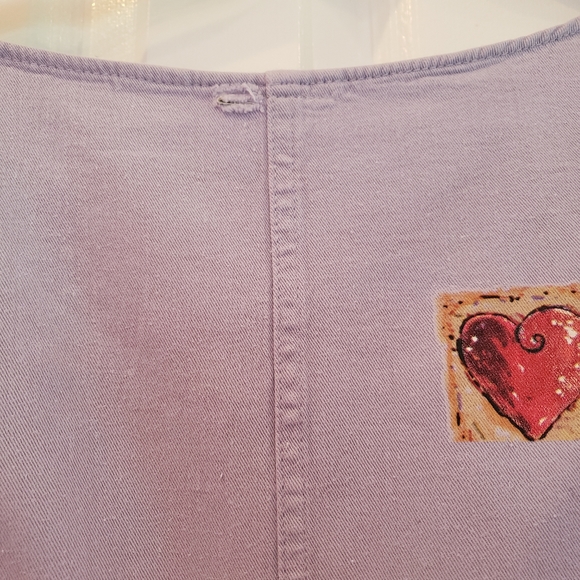 Lavender Cotton Summer Dress/ Cover Up with Painted Puppy 2XL - Picture 3 of 4